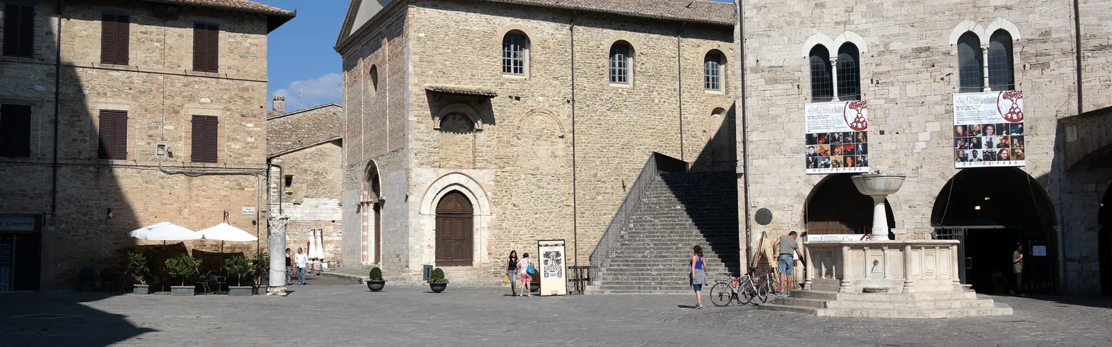 Piazza Filippo Silvestri in the historic centre of Bevagna, Umbria