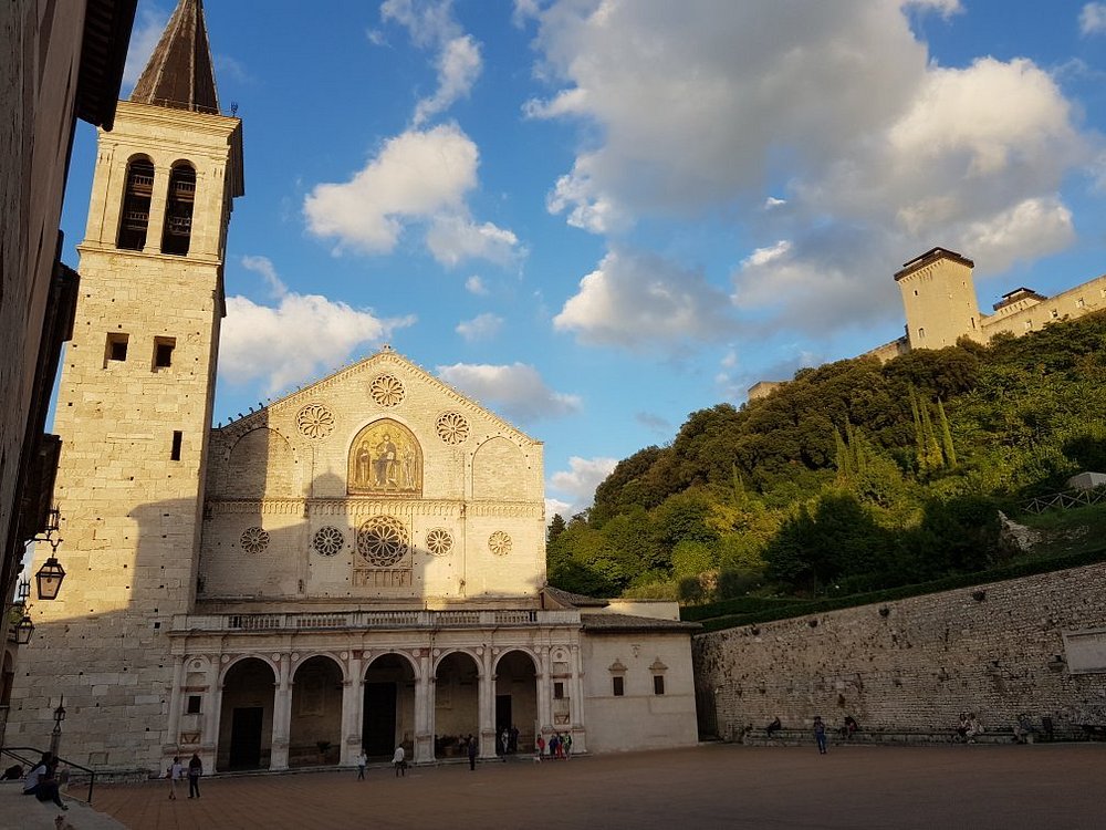 Piazza del Duomo in Spoleto, the main square often featured in Don Matteo