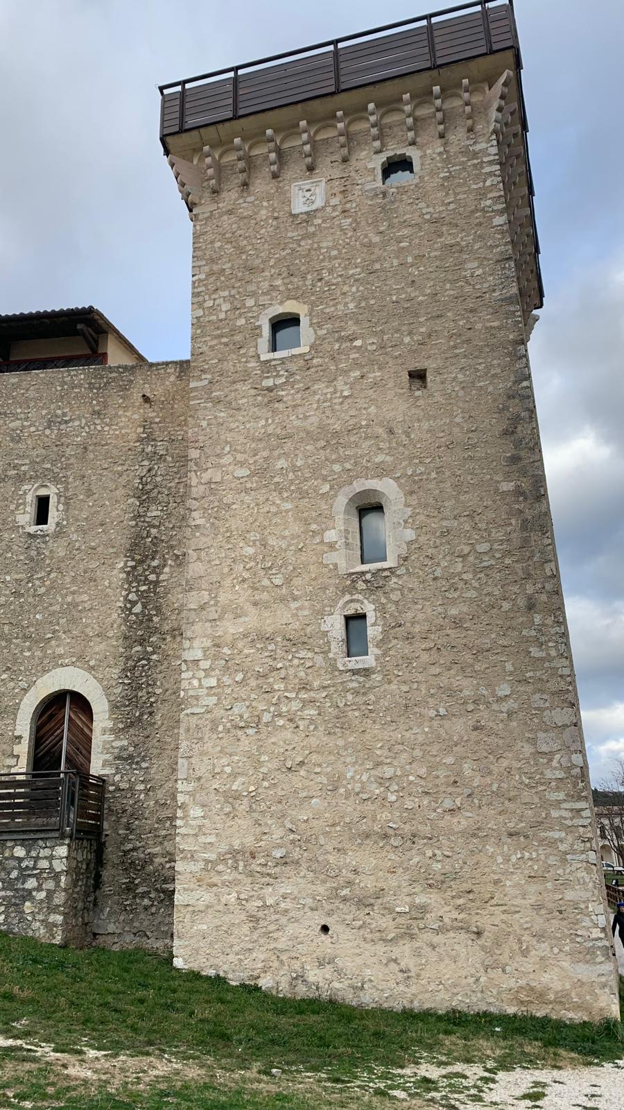 Ancient walls with one tower of Rocca Albornoziana