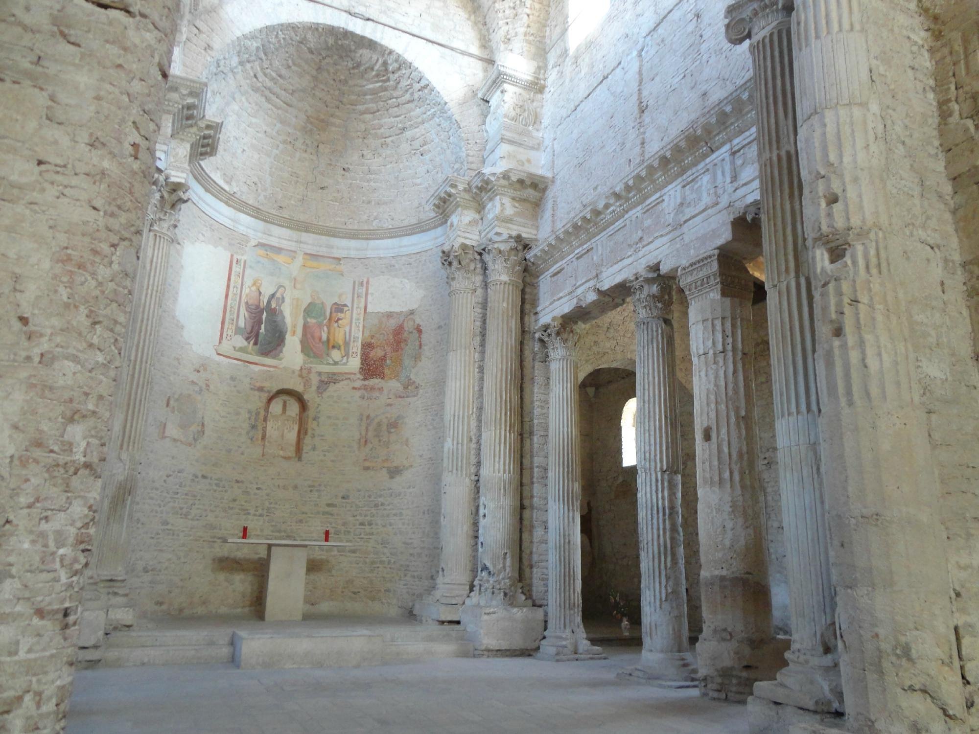 Frescoes and Decorated Columns inside the Basilica