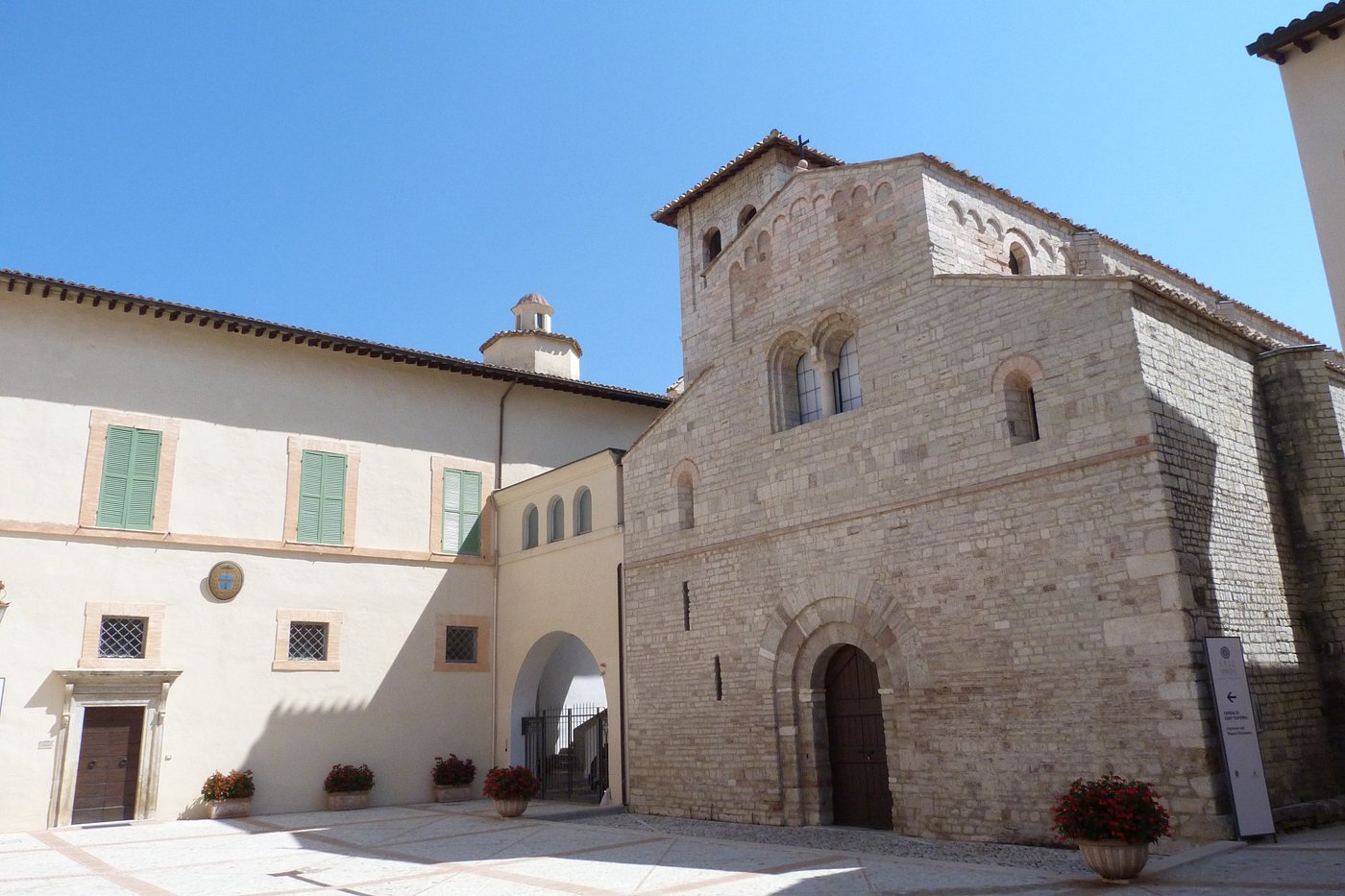 Façade of Sant’Eufemia church in Spoleto used as Don Matteo’s parish