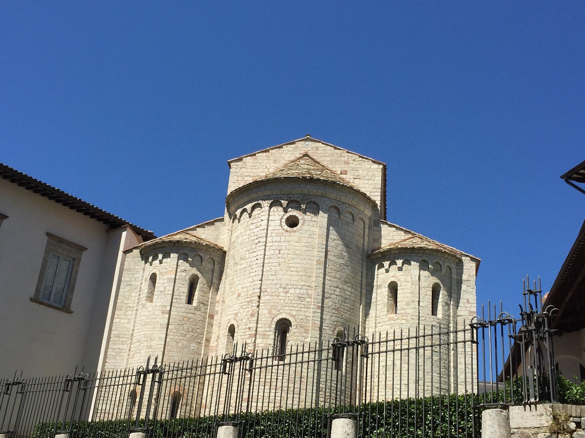 Façade of Sant’Eufemia church in Spoleto used as Don Matteo’s parish