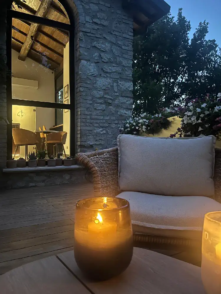 Evening terrace at Adagio Umbro B&B near Spoleto