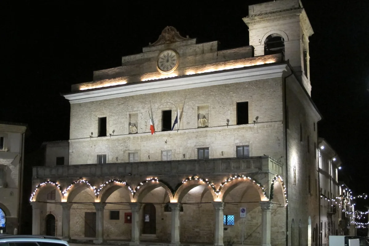 Piazza del Comune and Palazzo Comunale in Montefalco, Umbria